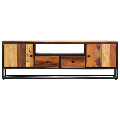 TV Cabinet 120x30x40 cm Solid Reclaimed Wood and Steel - OLBRIT