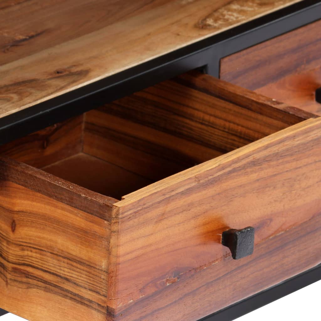 TV Cabinet 120x30x40 cm Solid Reclaimed Wood and Steel - OLBRIT