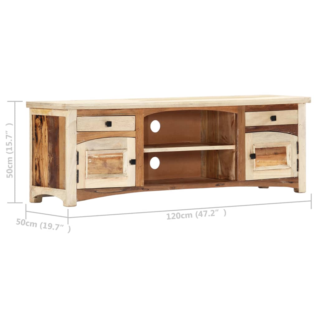 TV Cabinet 120x30x40 cm Solid Reclaimed Wood - OLBRIT