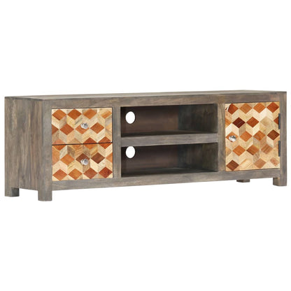 TV Cabinet Grey 120x30x40 cm Solid Mango Wood - OLBRIT
