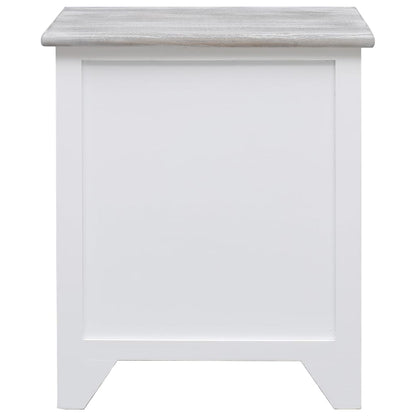 Bedside Cabinet White 38x28x45 cm Paulownia Wood - OLBRIT