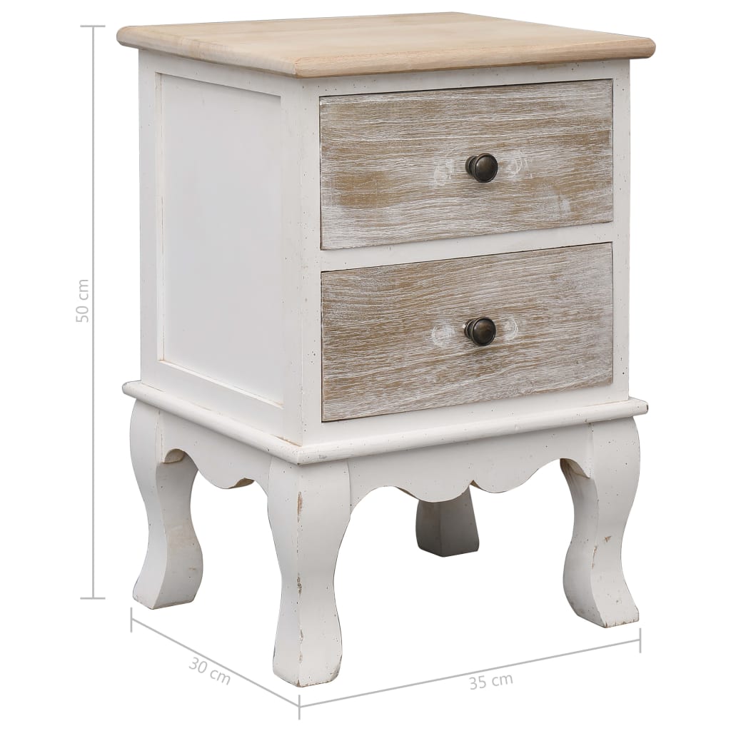 Bedside Cabinet 35x30x50 cm Paulownia Wood - OLBRIT