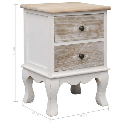 Bedside Cabinet 35x30x50 cm Paulownia Wood - OLBRIT