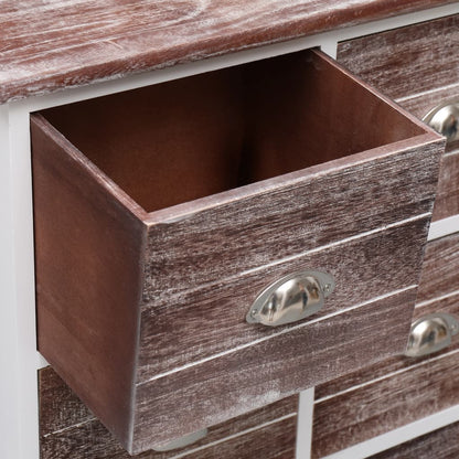 Side Cabinet with 6 Drawers Brown 60x30x75 cm Paulownia Wood - OLBRIT