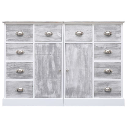 Sideboard with 10 Drawers Grey 113x30x79 cm Wood - OLBRIT