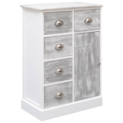 Sideboard with 10 Drawers Grey 113x30x79 cm Wood - OLBRIT