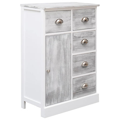 Sideboard with 10 Drawers Grey 113x30x79 cm Wood - OLBRIT