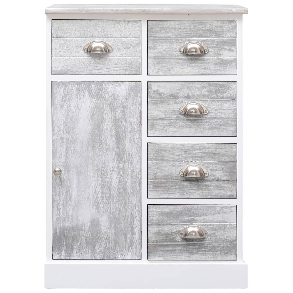 Sideboard with 10 Drawers Grey 113x30x79 cm Wood - OLBRIT
