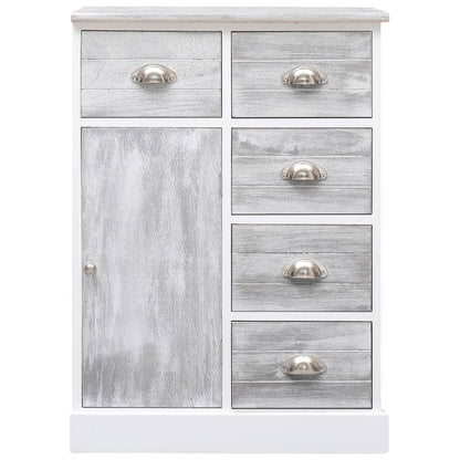 Sideboard with 10 Drawers Grey 113x30x79 cm Wood - OLBRIT