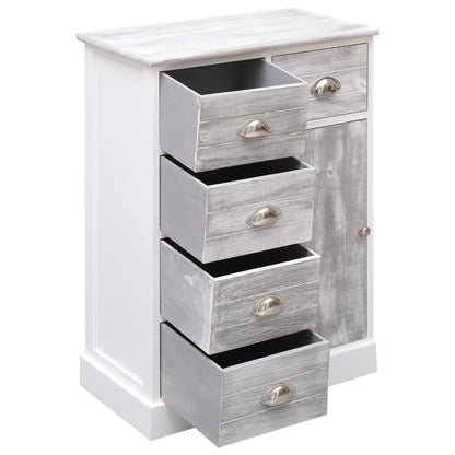 Sideboard with 10 Drawers Grey 113x30x79 cm Wood - OLBRIT