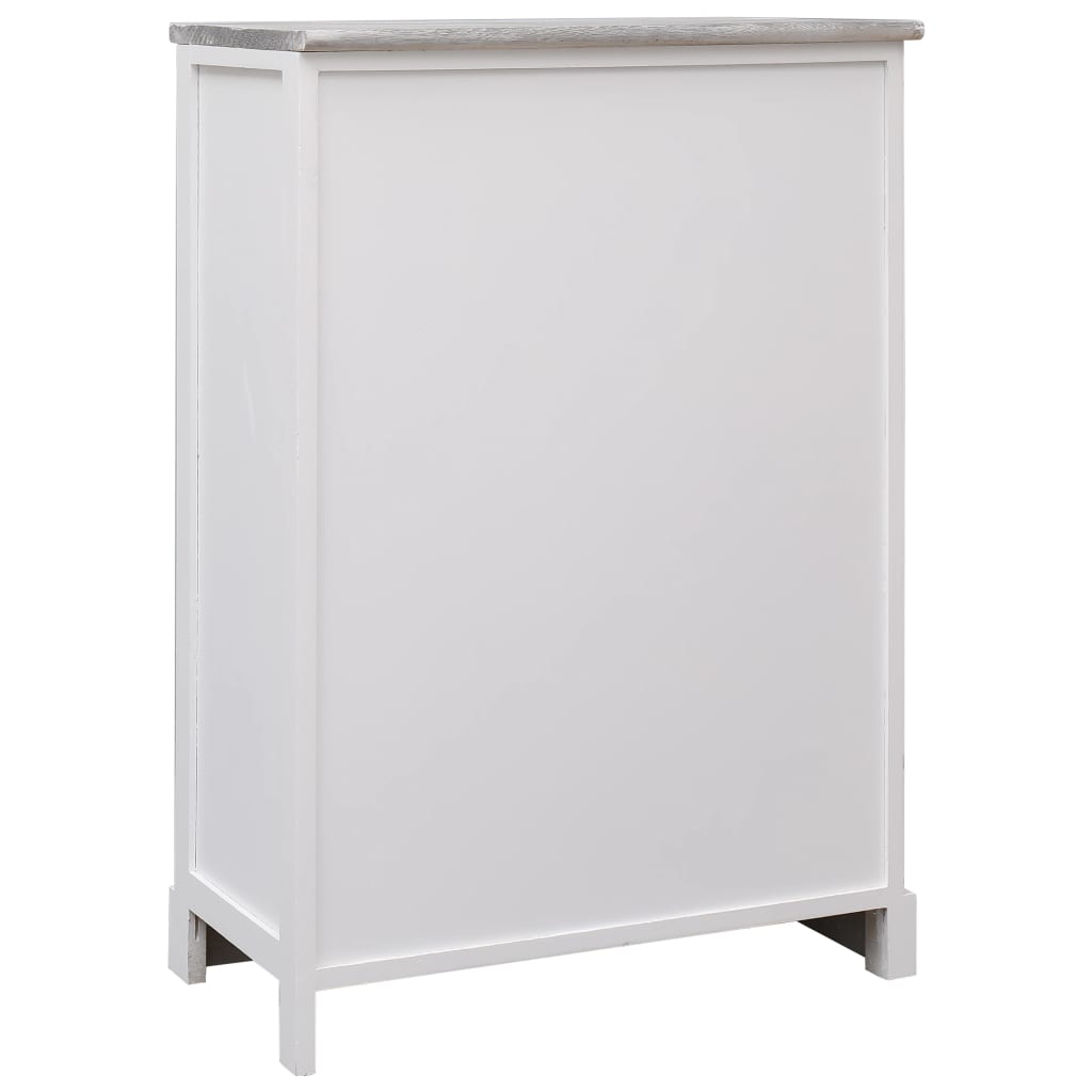 Sideboard with 10 Drawers Grey 113x30x79 cm Wood - OLBRIT