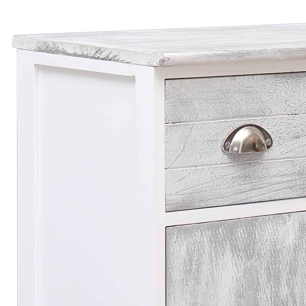 Sideboard with 10 Drawers Grey 113x30x79 cm Wood - OLBRIT