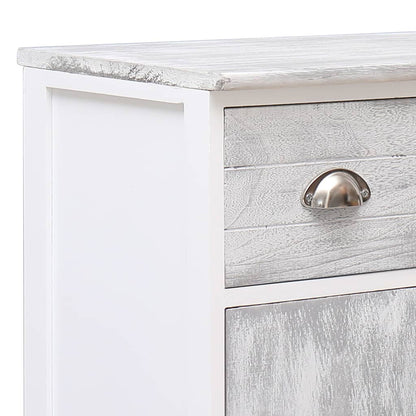 Sideboard with 10 Drawers Grey 113x30x79 cm Wood - OLBRIT