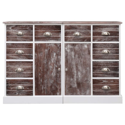 Sideboard with 10 Drawers Brown 113x30x79 cm Wood - OLBRIT