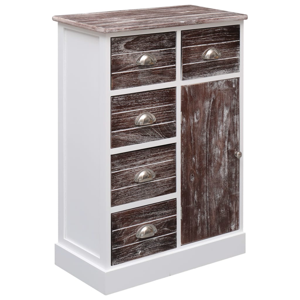 Sideboard with 10 Drawers Brown 113x30x79 cm Wood - OLBRIT