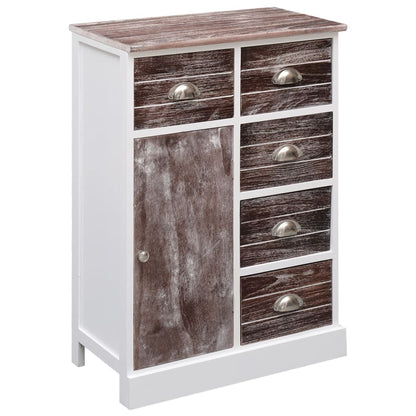 Sideboard with 10 Drawers Brown 113x30x79 cm Wood - OLBRIT