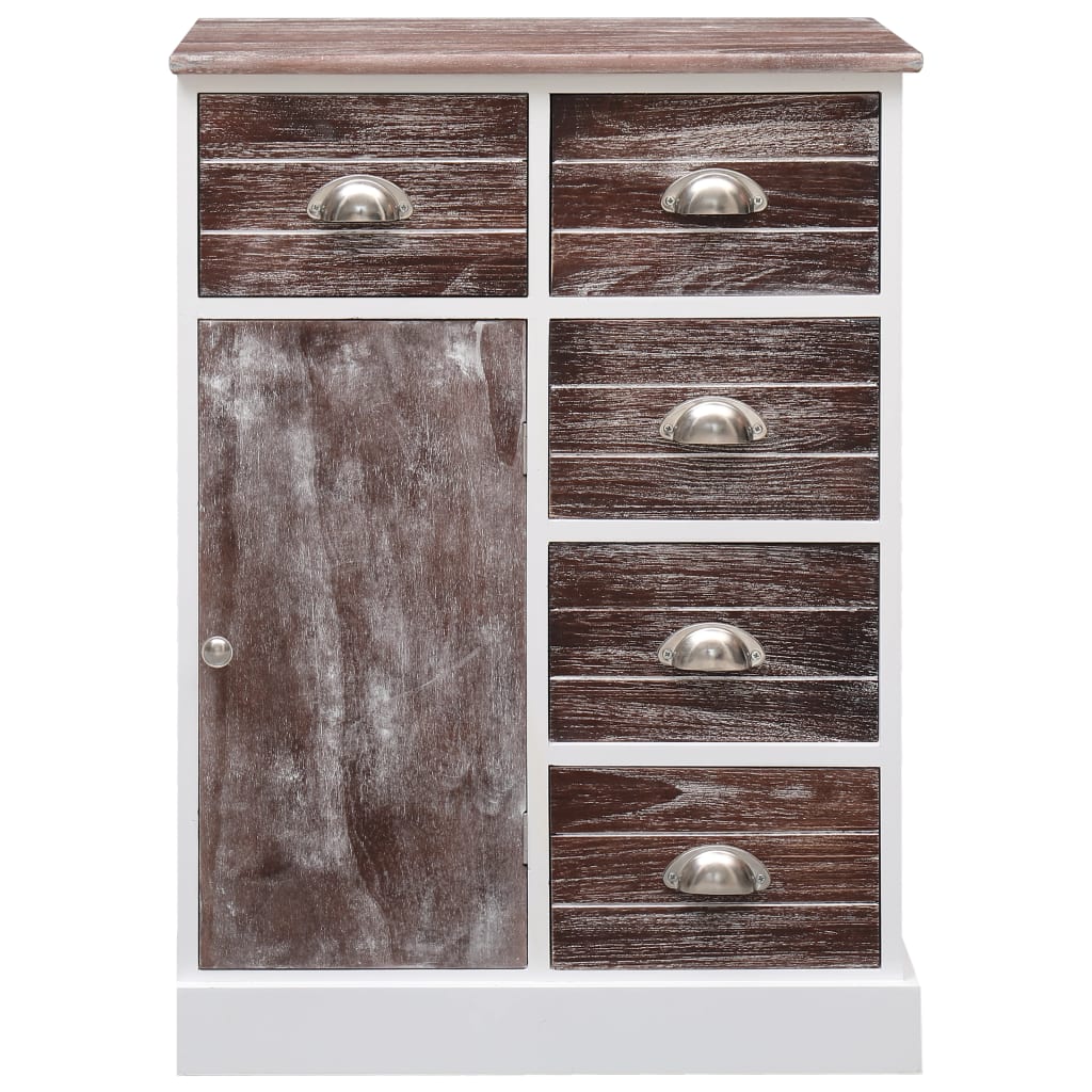 Sideboard with 10 Drawers Brown 113x30x79 cm Wood - OLBRIT