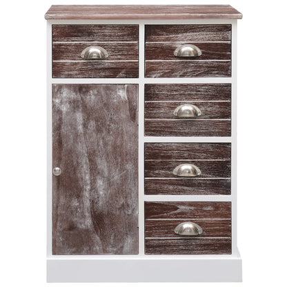 Sideboard with 10 Drawers Brown 113x30x79 cm Wood - OLBRIT