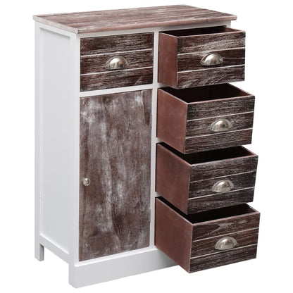 Sideboard with 10 Drawers Brown 113x30x79 cm Wood - OLBRIT