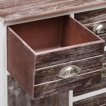 Sideboard with 10 Drawers Brown 113x30x79 cm Wood - OLBRIT
