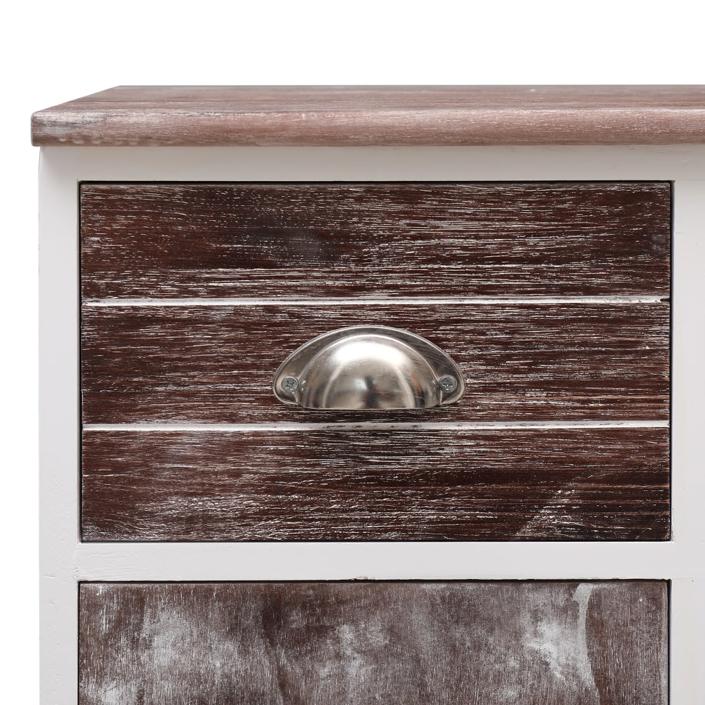 Sideboard with 10 Drawers Brown 113x30x79 cm Wood - OLBRIT