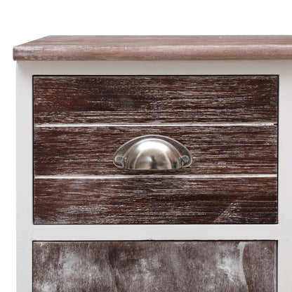 Sideboard with 10 Drawers Brown 113x30x79 cm Wood - OLBRIT