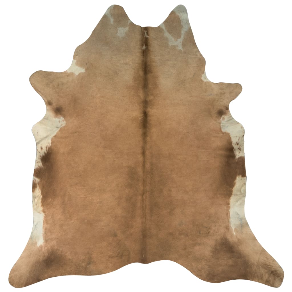 Real Cow Hide Rug Brown and White 150x170 cm - OLBRIT