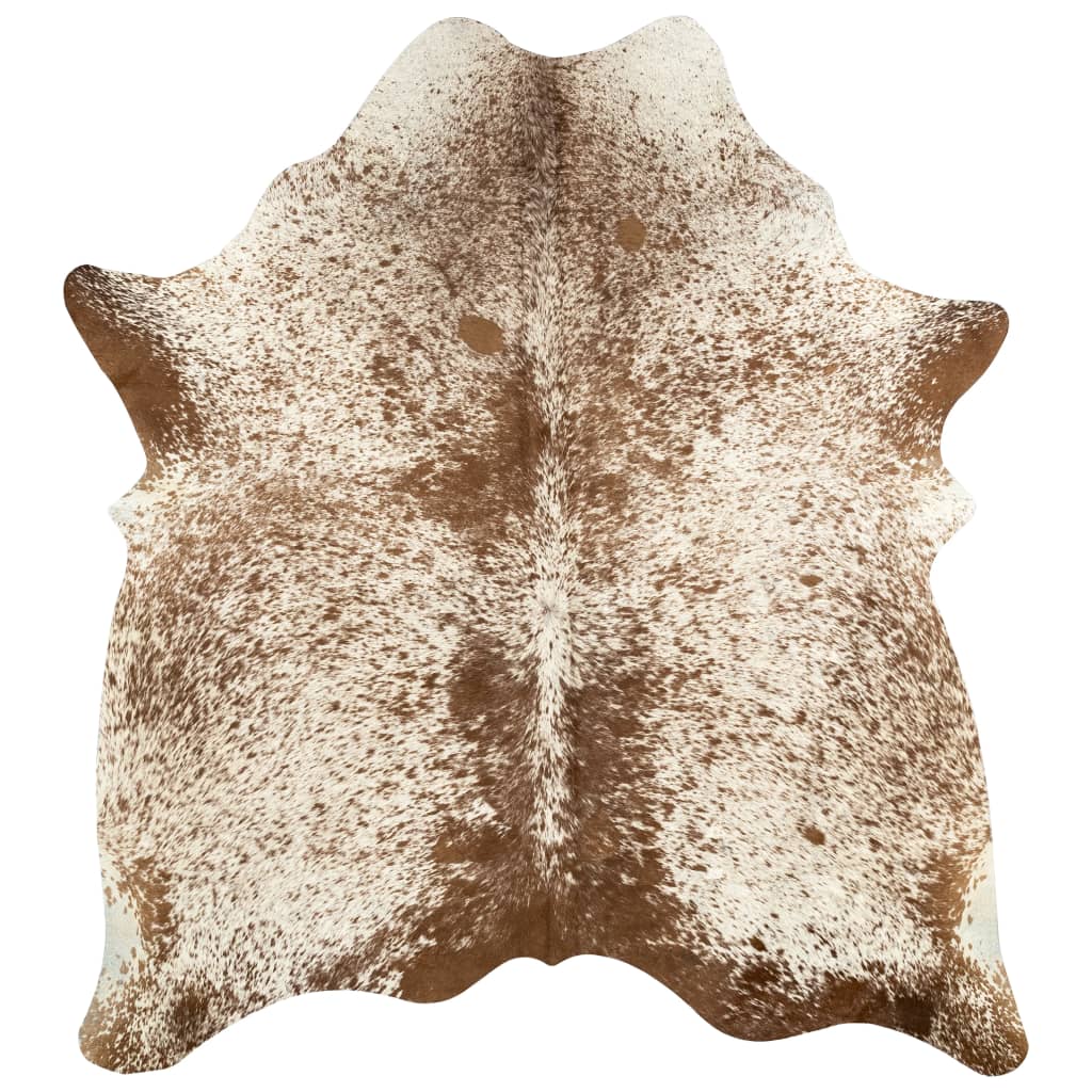 Real Cow Hide Rug Brown and White 150x170 cm - OLBRIT