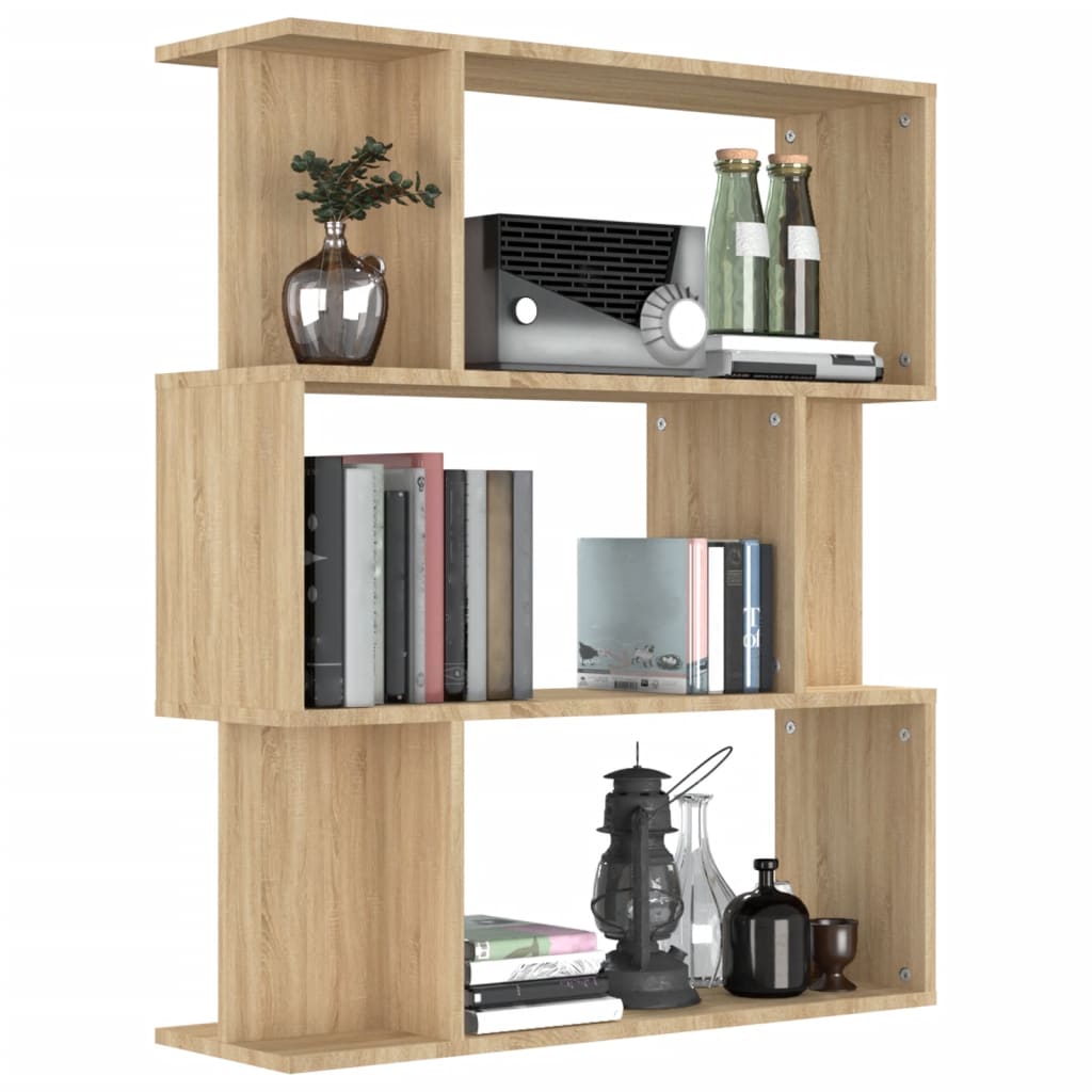 Book Cabinet/Room Divider Sonoma Oak 80x24x96 cm Engineered Wood - OLBRIT