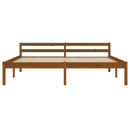 Bed Frame Honey Brown Solid Pine Wood 180x200 cm Super King - OLBRIT