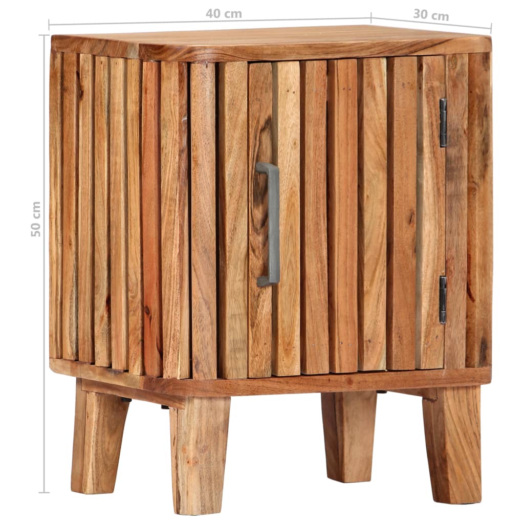 Bedside Cabinet 40x30x50 cm Solid Acacia Wood - OLBRIT
