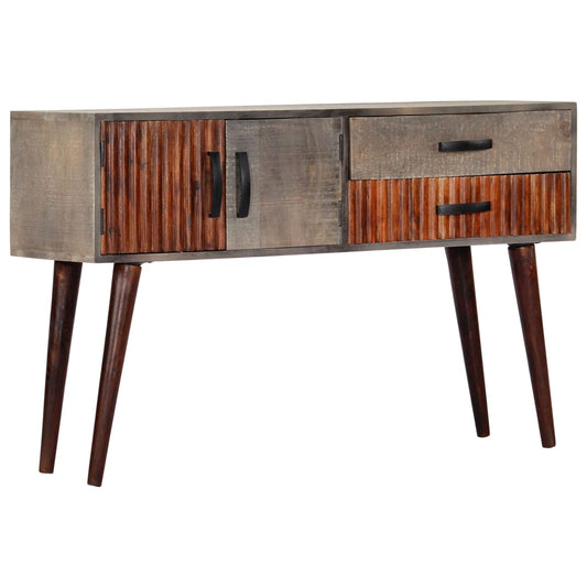 Console Table Grey 120x35x75 cm Solid Rough Mango Wood - OLBRIT