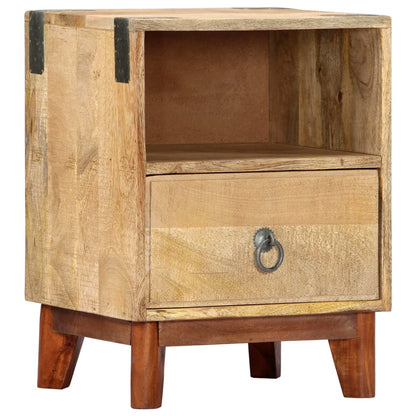 Bedside Cabinet 40x30x52 cm Solid Rough Mango Wood - OLBRIT
