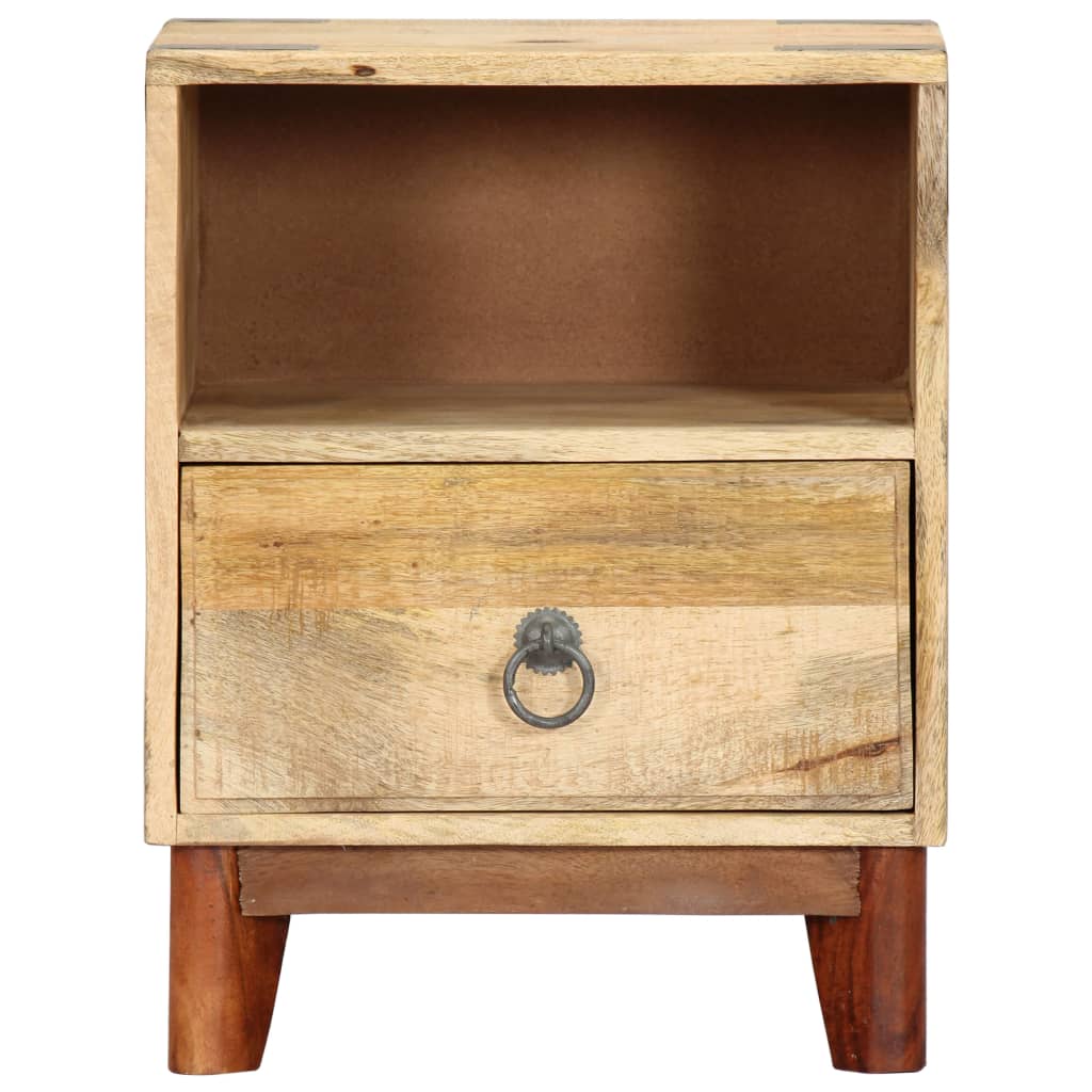 Bedside Cabinet 40x30x52 cm Solid Rough Mango Wood - OLBRIT