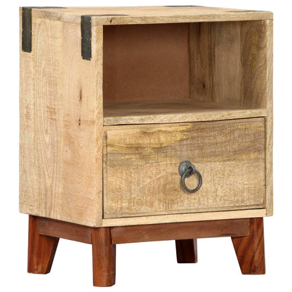 Bedside Cabinet 40x30x52 cm Solid Rough Mango Wood - OLBRIT