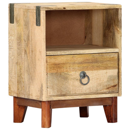 Bedside Cabinet 40x30x52 cm Solid Rough Mango Wood - OLBRIT