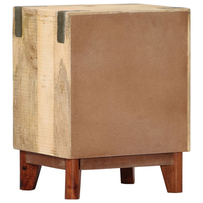 Bedside Cabinet 40x30x52 cm Solid Rough Mango Wood - OLBRIT
