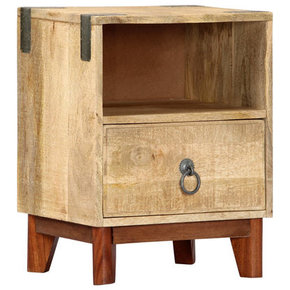 Bedside Cabinet 40x30x52 cm Solid Rough Mango Wood - OLBRIT