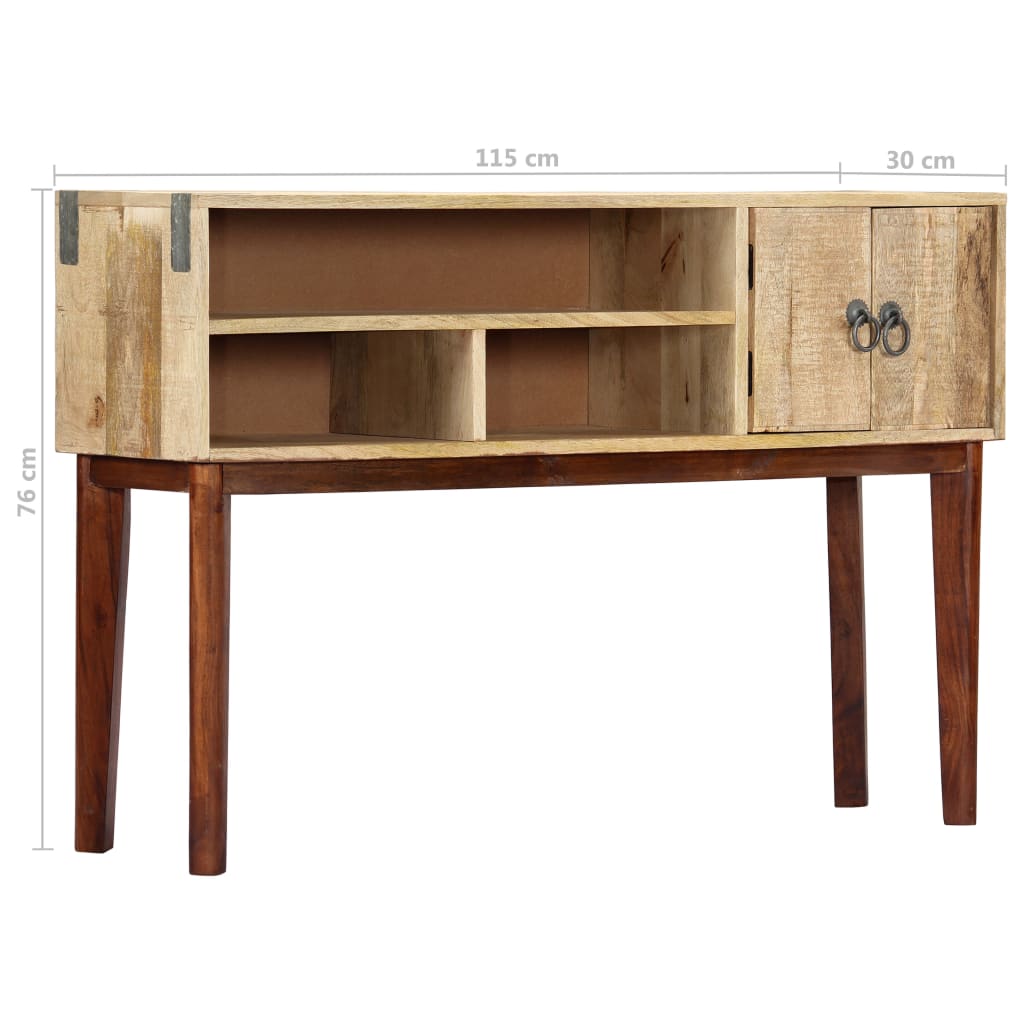 Console Table 115x30x76 cm Solid Rough Mango Wood - OLBRIT