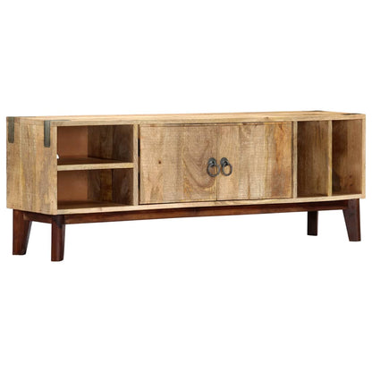 TV Cabinet 130x30x46 cm Solid Rough Mango Wood - OLBRIT