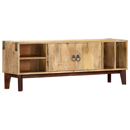 TV Cabinet 130x30x46 cm Solid Rough Mango Wood - OLBRIT