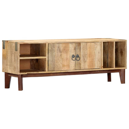 TV Cabinet 130x30x46 cm Solid Rough Mango Wood - OLBRIT