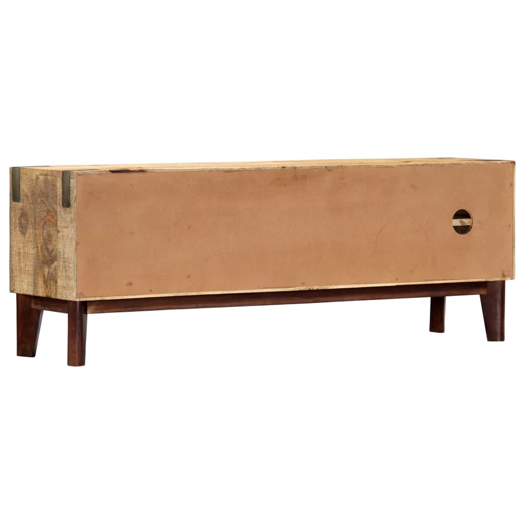 TV Cabinet 130x30x46 cm Solid Rough Mango Wood - OLBRIT