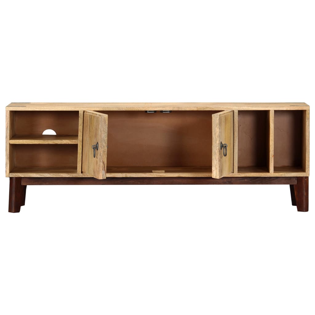 TV Cabinet 130x30x46 cm Solid Rough Mango Wood - OLBRIT