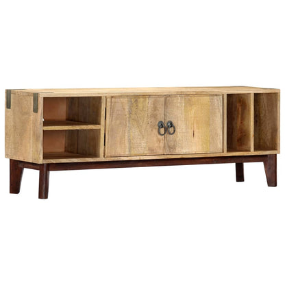 TV Cabinet 130x30x46 cm Solid Rough Mango Wood - OLBRIT