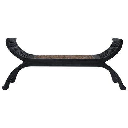 Bench 120 cm Dark Brown Abaca - OLBRIT