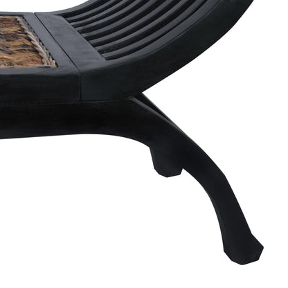 Bench 120 cm Dark Brown Abaca - OLBRIT