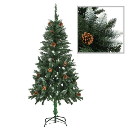 Artificial Christmas Tree with Pine Cones and White Glitter 150 cm - OLBRIT