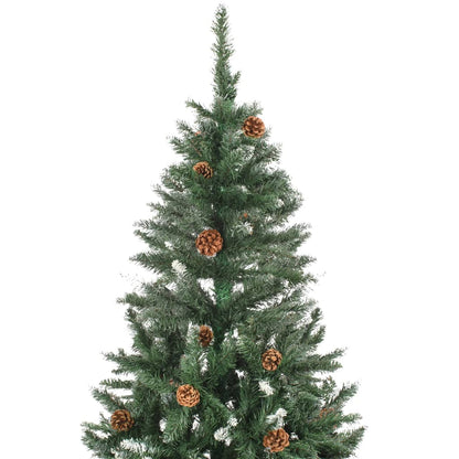 Artificial Christmas Tree with Pine Cones and White Glitter 150 cm - OLBRIT