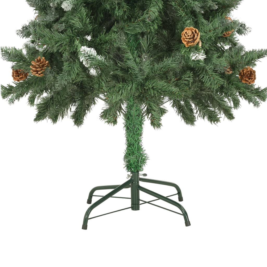 Artificial Christmas Tree with Pine Cones and White Glitter 150 cm - OLBRIT